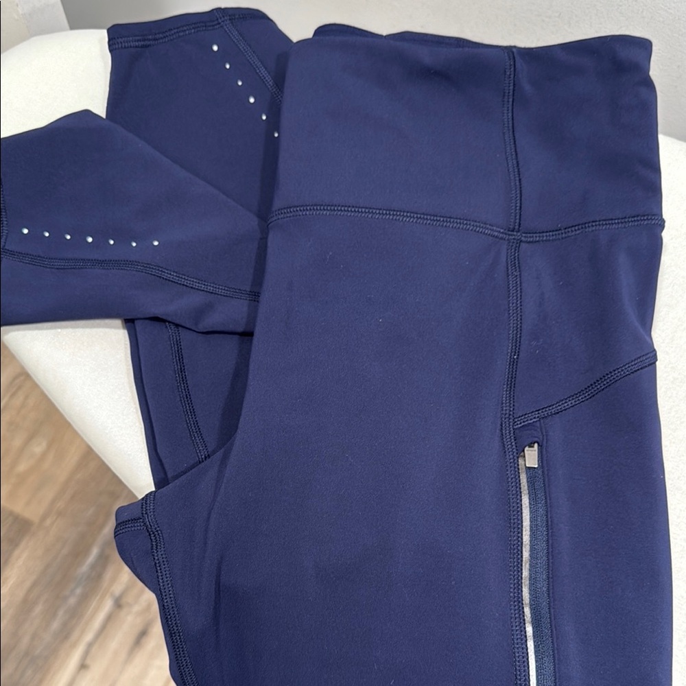 Athleta Navy Blue Rainier Tight Leggings with Zipper Pockets - Picture 7 of 12